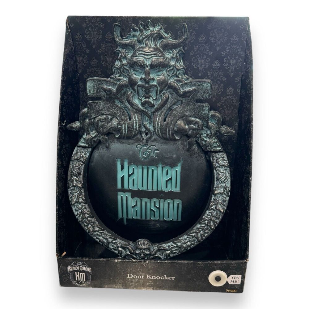 Disney Haunted Mansion Animated Talking Door Knocker Motion Activated Hurry Back